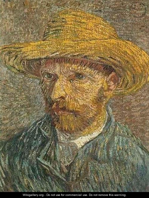Self Portrait with Straw Hat 3 - Vincent Van Gogh