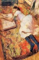 Young Girl Reading on the Floor - Edgar Degas