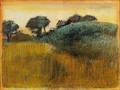 Wheatfield and Green Hill - Edgar Degas