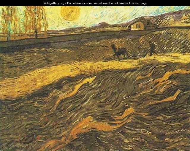 Champ et laboureur 1889 - Vincent Van Gogh