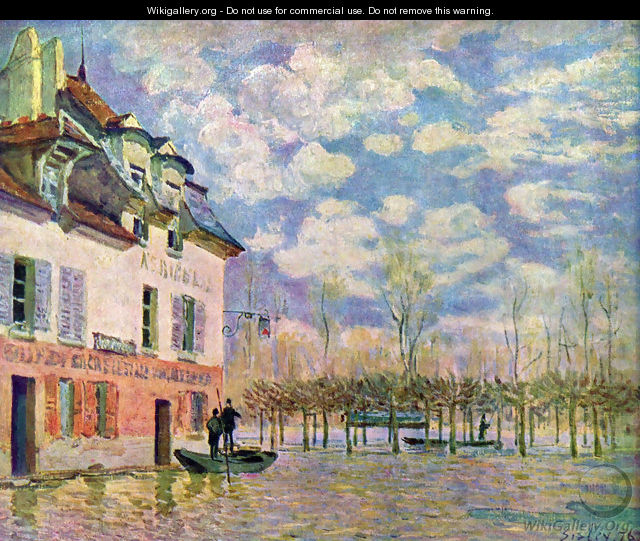 Punt in the inundation - Alfred Sisley