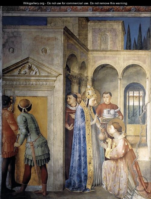 St Sixtus Entrusts the Church Treasures to Lawrence - Giotto Di Bondone
