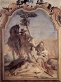 Frescoes in the Villa Vallmarana, Vicenca, scene, Angelica, in the company of a shepherd, maintains - Giovanni Battista Tiepolo