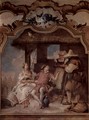 Frescoes in the Villa Vallmarana, Vicenca, Angelica and Medorus scene in the company of two farmers - Giovanni Battista Tiepolo