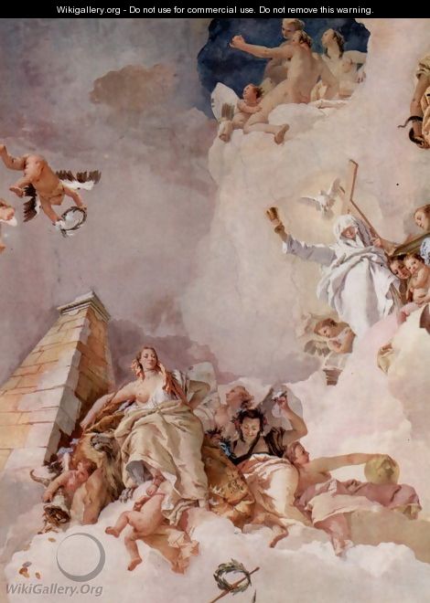 Frescoes in the Royal Palace of Madrid, scene, lauding Spain, detail 1 - Giovanni Battista Tiepolo
