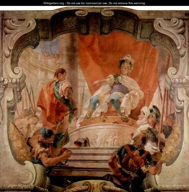 Frescoes in the Palazzo Dugnani, scene, Scipio and the slave - Giovanni Battista Tiepolo