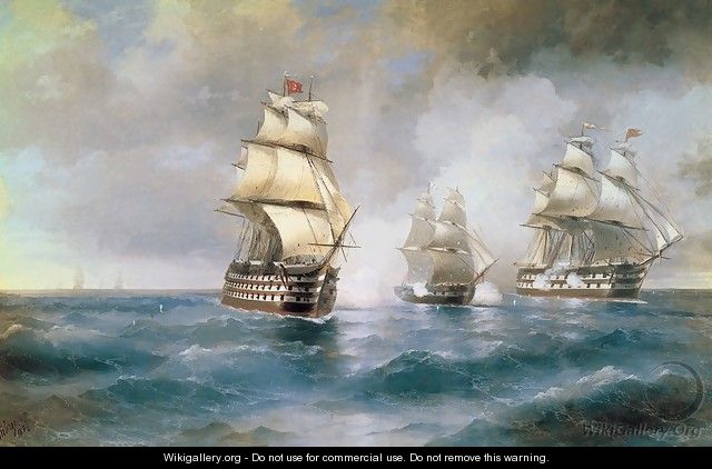 Brig Mercury Attacked by Two Turkish Ships 1892 - Ivan Konstantinovich Aivazovsky