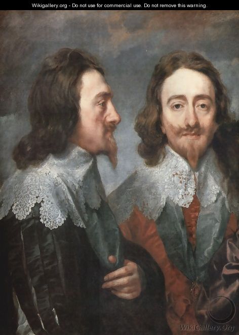 Charles I in Three Positions (detail 1) - Sir Anthony Van Dyck