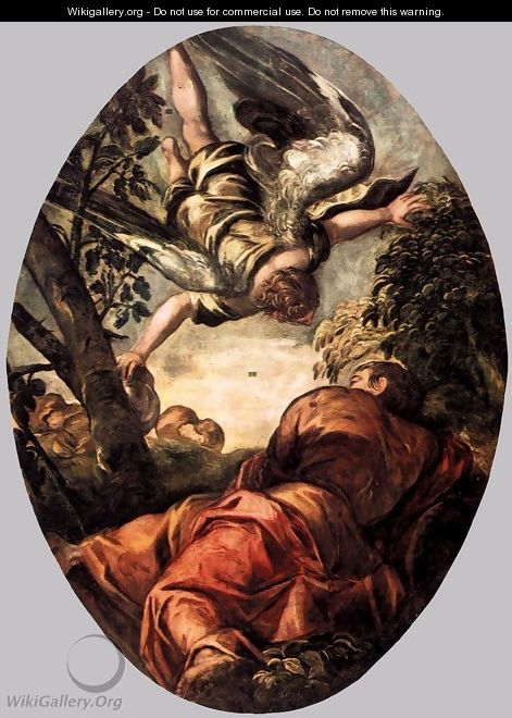 Elijah Fed by the Angel - Jacopo Tintoretto (Robusti)