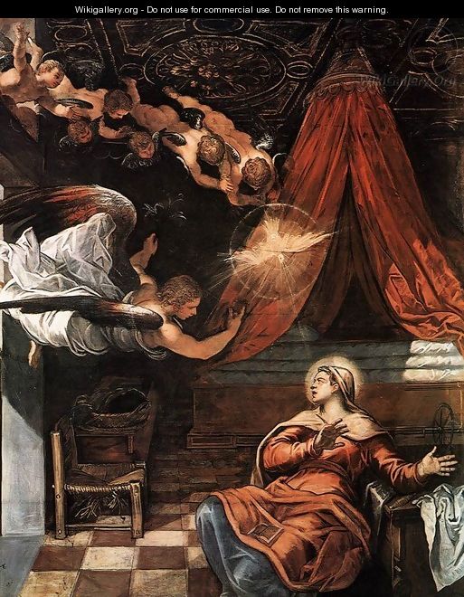 The Annunciation (detail) - Jacopo Tintoretto (Robusti)
