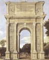 A Triumphal Arch of Allegories - Giotto Di Bondone