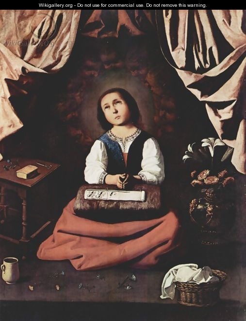 Praying Virgin Mary - Francisco De Zurbaran