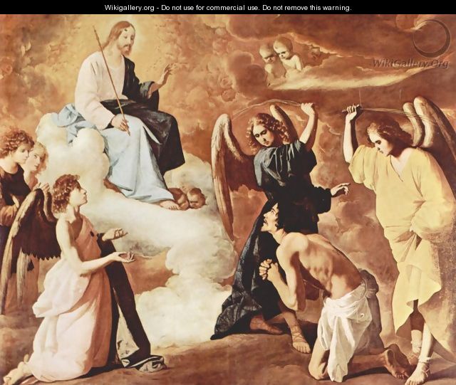 Flagellation of St. Jerome by the angels - Francisco De Zurbaran