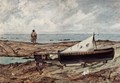 The gray day (beach with fishermen and boats) - Giovanni Fattori