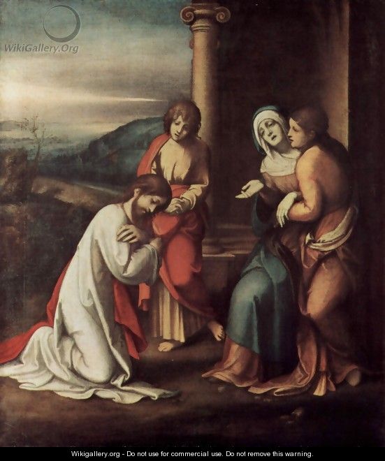 Goodbye Christ of Mary, with Mary and Martha, the sister of Lazarus - Correggio (Antonio Allegri)