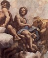 The vision of St. John in Patmos, detail, St. Philip and St. Thaddeus - Correggio (Antonio Allegri)