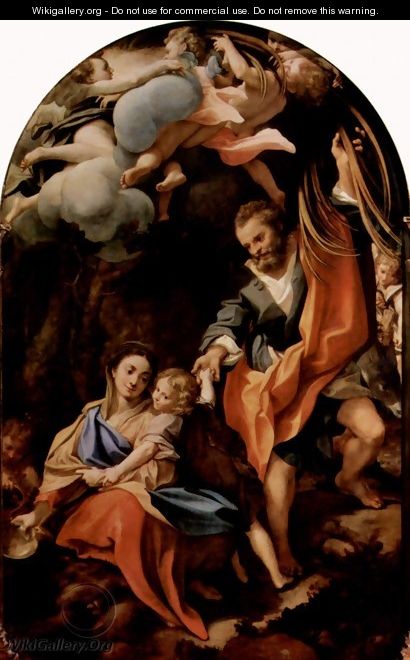 Madonna della Scodella, scene, resting on the flight to Egypt - Correggio (Antonio Allegri)