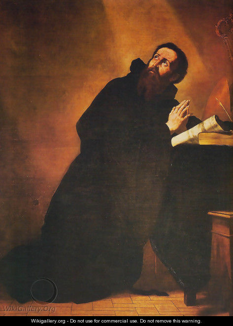 St Agust praying - Jusepe de Ribera