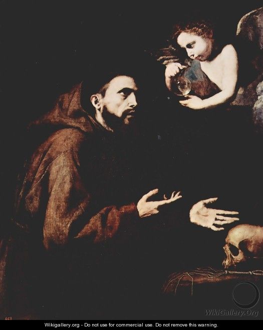 St. Francis of Assisi and the angel with the water bottle - Jusepe de Ribera
