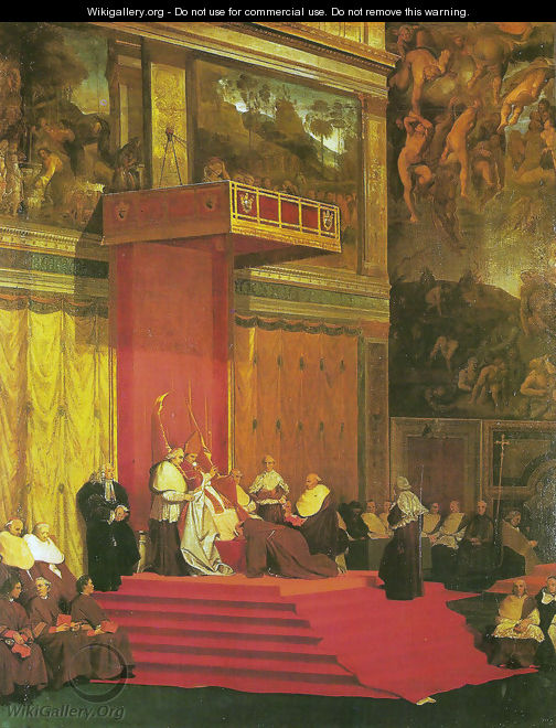 Sistine Chapel interior - Jean Auguste Dominique Ingres