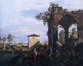 Capriccio with Ruins and Porta Portello, Padua - (Giovanni Antonio Canal) Canaletto