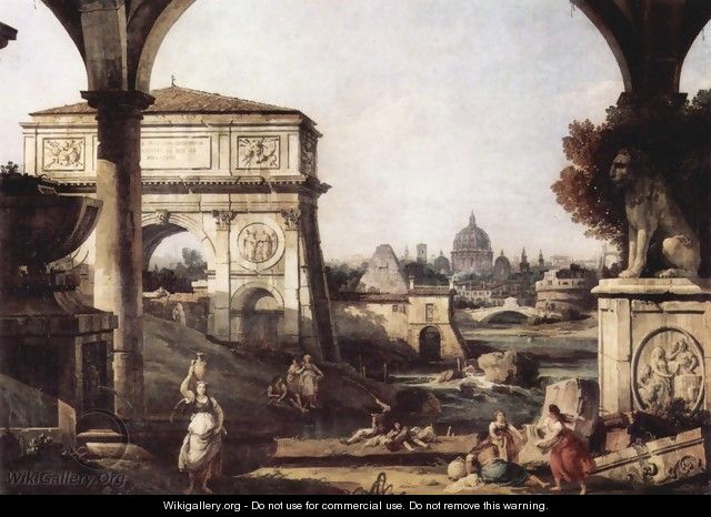 Capriccio Romano, Titus arch - (Giovanni Antonio Canal) Canaletto