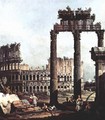 Capriccio Romano, Colosseum ruins and Vespasian Temple - (Giovanni Antonio Canal) Canaletto