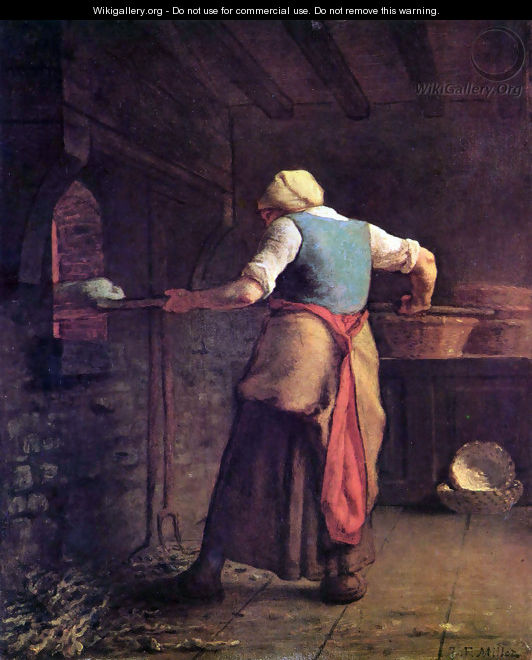 Frau beim Brotbacken - Jean-Francois Millet