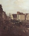 View of Dresden, The Old Market Square from the Seegasse, detail - (Giovanni Antonio Canal) Canaletto