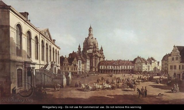 View of Dresden, the Neumarkt in Dresden, Jewish cemetery, with women