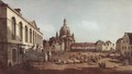 View of Dresden, the Neumarkt in Dresden, Jewish cemetery, with women's Church and the Old Town Watch, detail - (Giovanni Antonio Canal) Canaletto