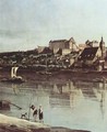 View from Pirna, Pirna of Kopitz, with Fortress Sonnenstein, detail - (Giovanni Antonio Canal) Canaletto