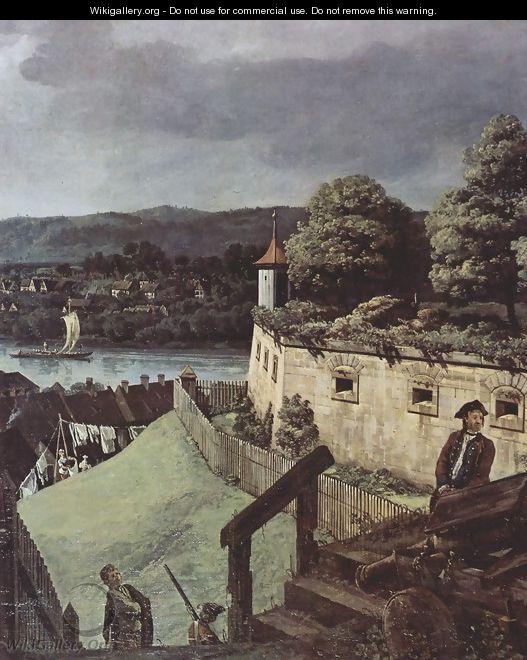 View from Pirna, from the sun-stone fortress of view, detail - (Giovanni Antonio Canal) Canaletto