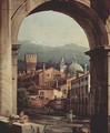 Capriccio Romano, city gate tower, detail - (Giovanni Antonio Canal) Canaletto