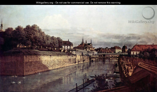 View of Dresden, the ancient moat of the kennel, the Orangerie - (Giovanni Antonio Canal) Canaletto