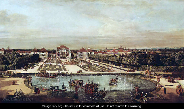 View from Munich, Nymphenburg Castle, view of west - (Giovanni Antonio Canal) Canaletto