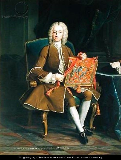 John Hervey Baron Hervey of Ickworth 1696-1743 Holding the Purse of Office as Lord Privy Seal 1741 - Jean Baptiste van Loo