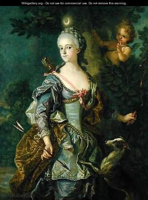 Luise Henriette Wilhelmine von Anhalt-Dessau 1750-1811 as Diana 1765 2 - Charles-Amedee-Philippe van Loo