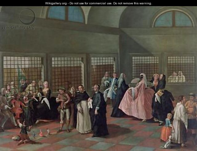 The Visiting Parlour in the Convent - (after) Longhi, Pietro