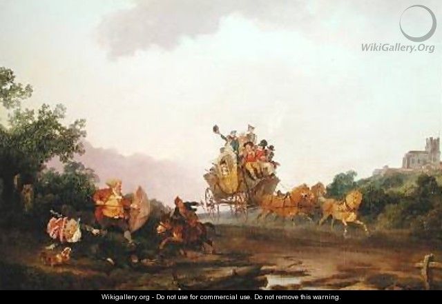Revellers on a Coach 1785-90 - Philip Jacques de Loutherbourg