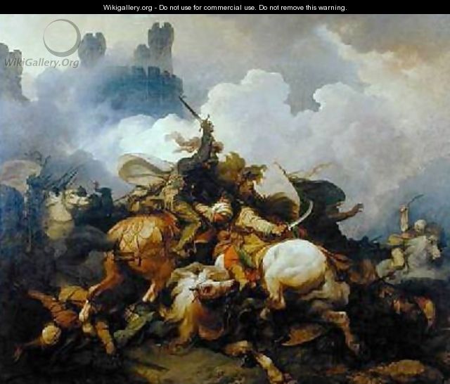 Battle Between Richard I Lionheart 1157-99 and Saladin 1137-93 in Palestine - Philip Jacques de Loutherbourg