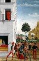 St Bernardino of Siena 1380-1444 resuscitating a young girl and saving a young man from an attack 1473 - Fiorenzo di Lorenzo