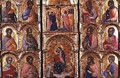 Madonna and Child with Angels the Crucifixion and the Twelve Apostles - Veneziano Lorenzo