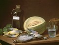 Still Life with Melon and Birds - Jose Lopez-Enguidanos