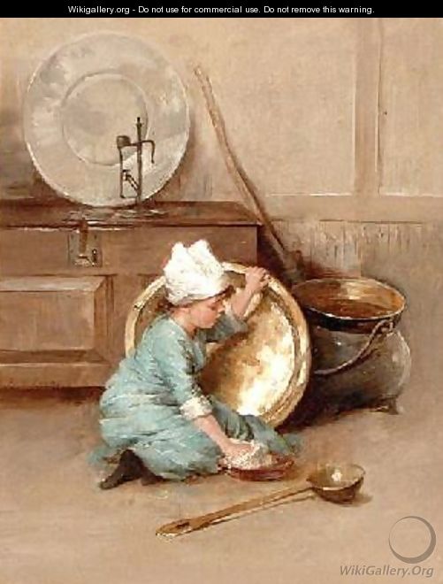 Polishing Brass 1900 - Marie Elizabeth Seymour Lucas