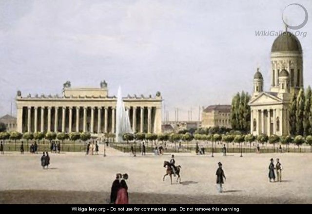 The Old Museum 1822-30 from the Lustgarten and Berliner Dom on the right 1845 - Ludwig Edward Luetke