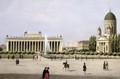 The Old Museum 1822-30 from the Lustgarten and Berliner Dom on the right 1845 - Ludwig Edward Luetke