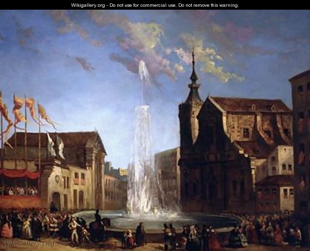The Water Supply of Lozoya at the Fountain of the Calle de San Bernardo 1858 - Eugenio Lucas y Padilla