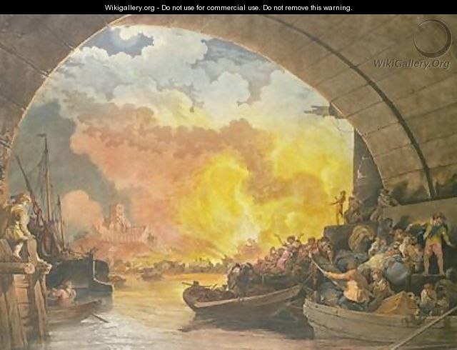 The Great Fire of London - (after) Loutherbourg, Philippe de