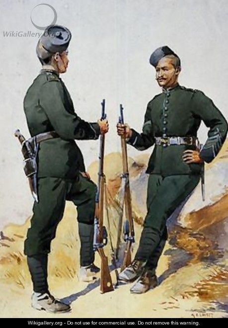 Soldiers of the 39th Garwhal Rifles Garwhalis - Alfred Crowdy Lovett